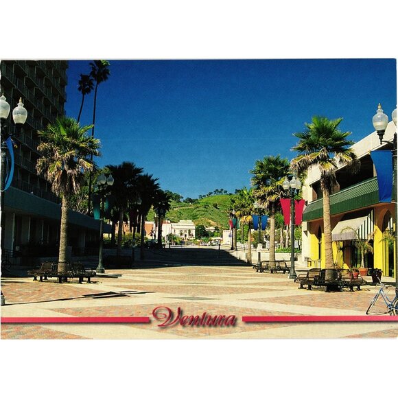 Vintage Ventura California Street Promenade Postcard Tim Sumner Columbia USA - Picture 1 of 2